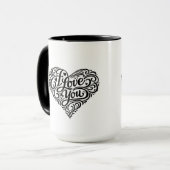 Je T'Aime Mug De La Saint-Valentin Design De Coeur (Devant gauche)