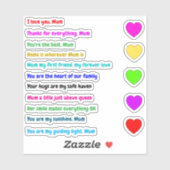 Je T'Aime Mum Stickers (Message Cadeau) (Feuille)