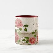 Je t'aime Nana, tasse anglaise vintage de roses (Centre)