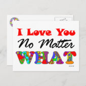 "Je t'aime n'importe ce que" carte postale (Devant / Derrière)