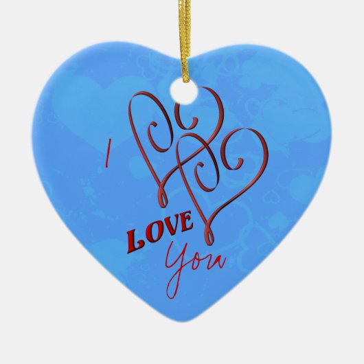 Je T'Aime Ornement Double Coeur (Devant)