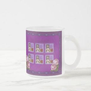 Je t'aime Paarse Romantisch Meisje  Collage Matglas Koffiemok