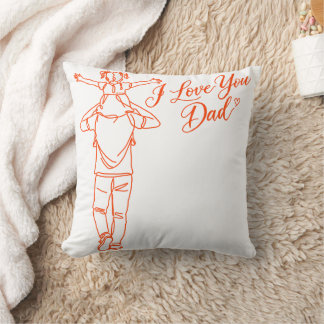 Je t'aime Papa Coussin de jet - Cadeau pour Papa e