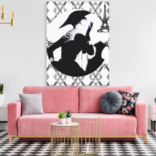 Je T'aime Paris (Ik hou van Parijs) Canvas Afdruk (Insitu (Woonkamer))