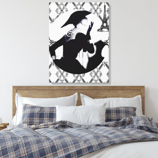 Je T'aime Paris (Ik hou van Parijs) Canvas Afdruk (Insitu (Slaapkamer))