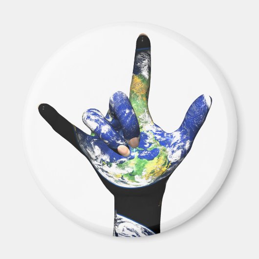 Je T'Aime Planet Earth Magnet (Devant)