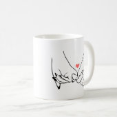 Je T'Aime Plus Coeur Rouge Moderne Mug tendance (Devant droit)