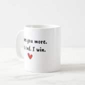 Je T'Aime Plus Coeur Rouge Moderne Mug tendance (Devant gauche)