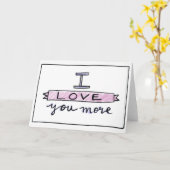 Je t'aime plus de carte, carte de voeux d'amour (Fleur jaune)