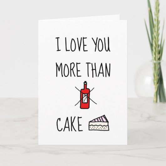 JE T'AIME PLUS QUE,  Carte drôle de la Saint-Valen (Devant)