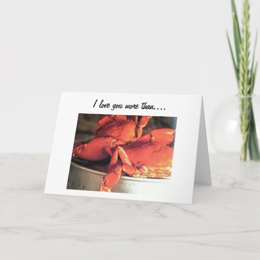 "JE T'AIME PLUS QUE DES CRABES" CARTE D'AMOUR (Devant)