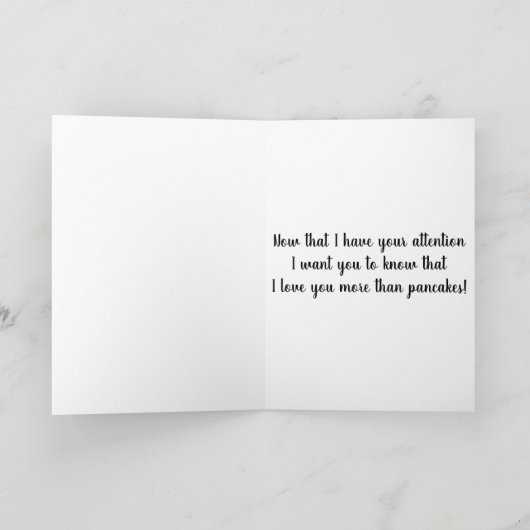JE T'AIME ***PLUS QUE DES PANCACKES*** CARTE D'AMO (Intérieur)