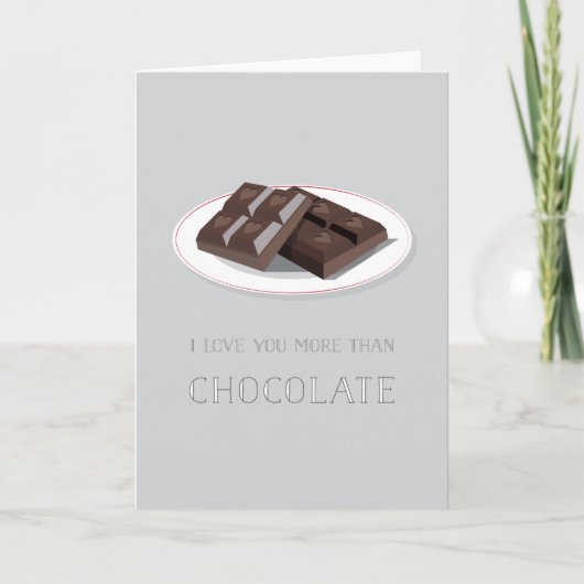 Je T'Aime Plus Que La Carte Valentine Au Chocolat (Devant)