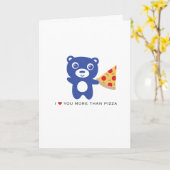 Je t'aime plus que la pizza - Carte d'amour 5x7" (Fleur jaune)