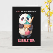 Je t'aime plus que le bubble tea boba panda carte (Fleur jaune)