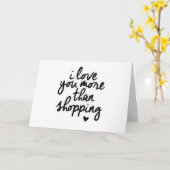 **JE T'AIME PLUS QUE LE SHOPPING** CARTE D'AMOUR (Fleur jaune)