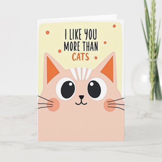 Je T'Aime Plus Que Les Chats Amour Carte (Devant)