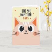 Je T'Aime Plus Que Les Chats Amour Carte (Fleur jaune)