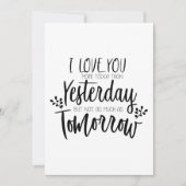 Je T'Aime Plus Qu'Hier Carte De Jour Valentines (Devant)