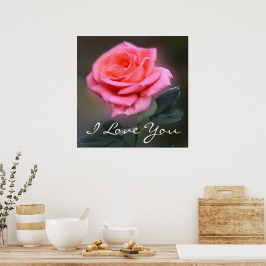 Je t'aime poster rose (Cuisine)
