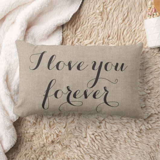 Je t'aime pour toujours Coussin sur burlap (Couverture)