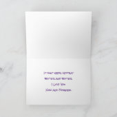 Je t'aime Purple Iris Flower Carte personnalisée (Intérieur)