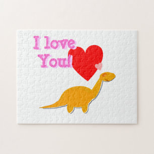 Je t'aime puzzle mignon de Valentine de dinosaure