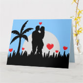 JE T'AIME ROMANTIQUE CARTES TROPICALES DE PLAGE (Fleur jaune)