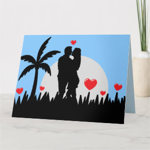 JE T'AIME ROMANTIQUE CARTES TROPICALES DE PLAGE