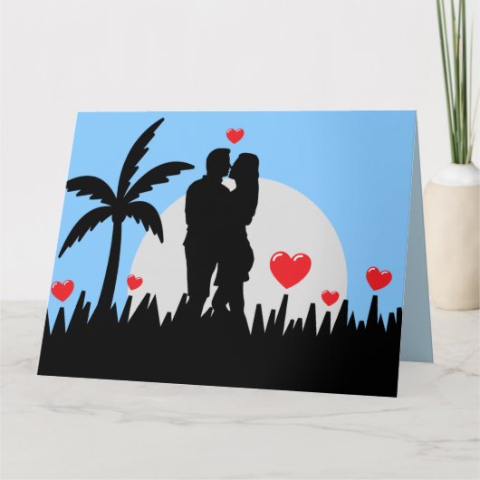 JE T'AIME ROMANTIQUE CARTES TROPICALES DE PLAGE (Devant)