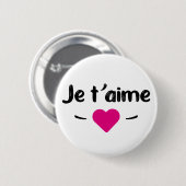 Je t'aime ronde button 5,7 cm (Voorkant /achterkant)