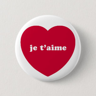 JE T'AIME RONDE BUTTON 5,7 CM