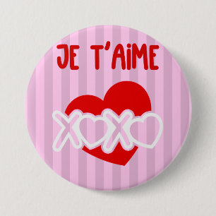 Je t'aime. ronde button 7,6 cm