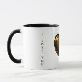 Je t'aime Saint-Valentin cœurs dorés mugs à café (Gauche)