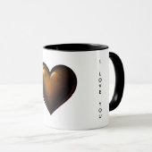 Je t'aime Saint-Valentin cœurs dorés mugs à café (Devant droit)