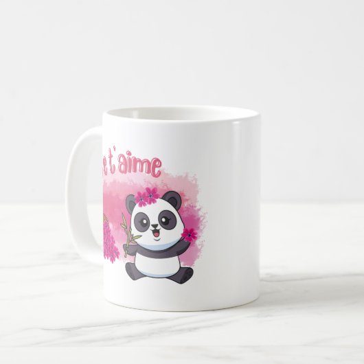 Je t'aime Schattigee Kleine Panda Koffie Mok (Voorkant links)