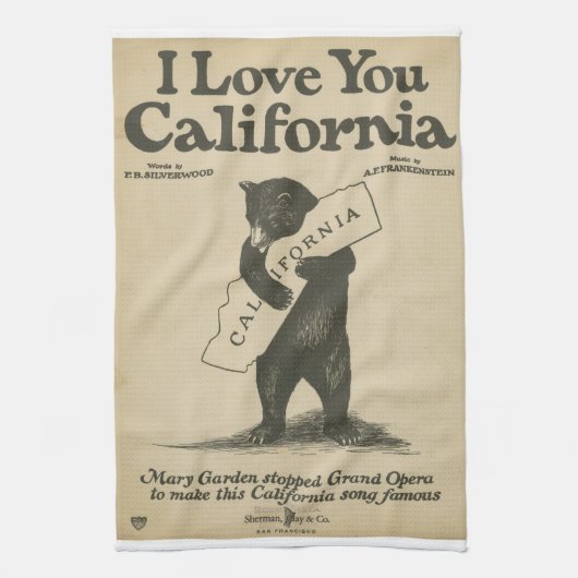 Je t'aime serviette de la Californie (Vertical)