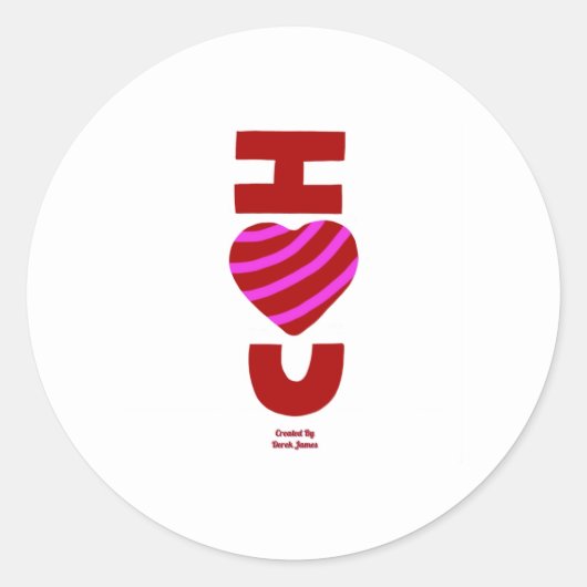 Je T'Aime Sticker Rond (Devant)