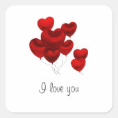 Je t'aime Stickers Carrés (Devant)