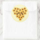 Je t'aime, Stickers Coeur Tournesol (Sac)
