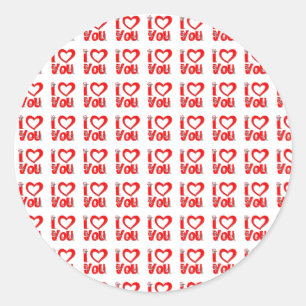 Je T'Aime Stickers Rond