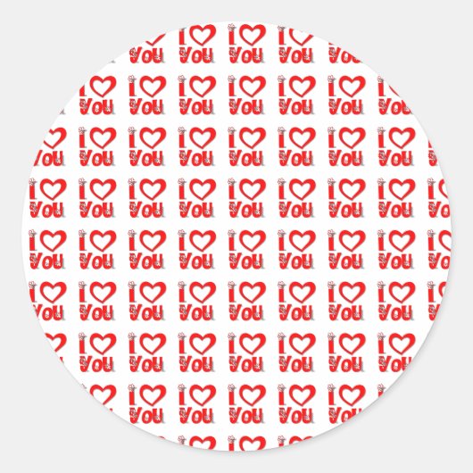 Je T'Aime Stickers Rond (Devant)