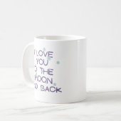 Je t'aime sur la Lune et derrière Coffee Mug (Devant gauche)