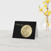 Je t'aime sur la lune et la carte arrière (Fleur jaune)