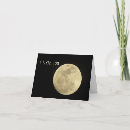Je t'aime sur la lune et la carte arrière (Devant)