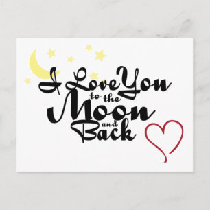 Je T'Aime Sur La Lune Et La Carte Postale Précéden