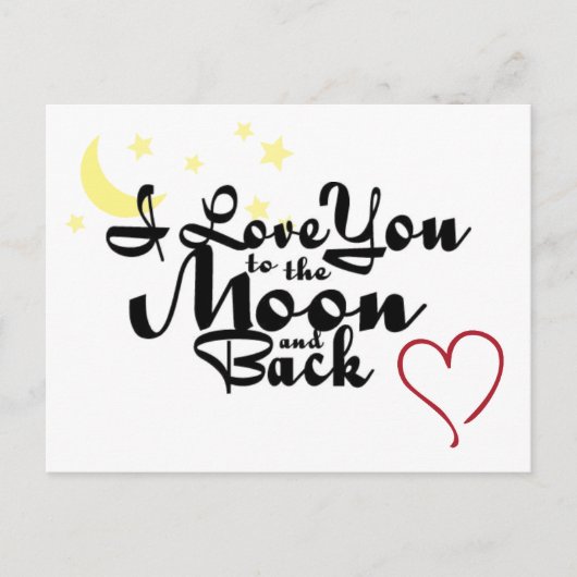 Je T'Aime Sur La Lune Et La Carte Postale Précéden (Devant)