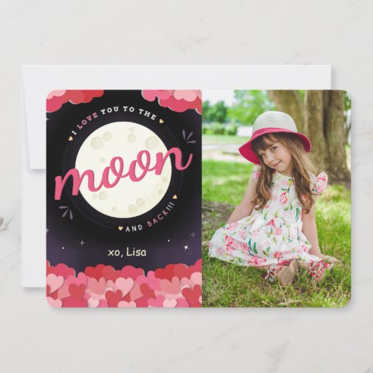 Je T'Aime Sur La Lune Et Le Carte photo De Dos (Devant)