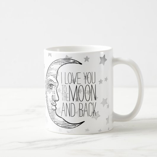 "Je t'aime sur la Lune et le dos" Mug (Droite)