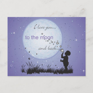 Je t'aime sur la lune et les cartes postales